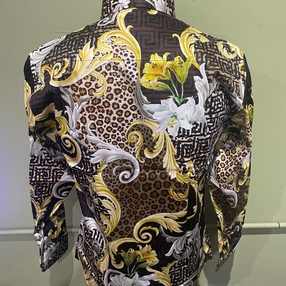 Barabas Men's Multicolor Patterned button shirt coffee slim fit floral - Picture 2 of 4